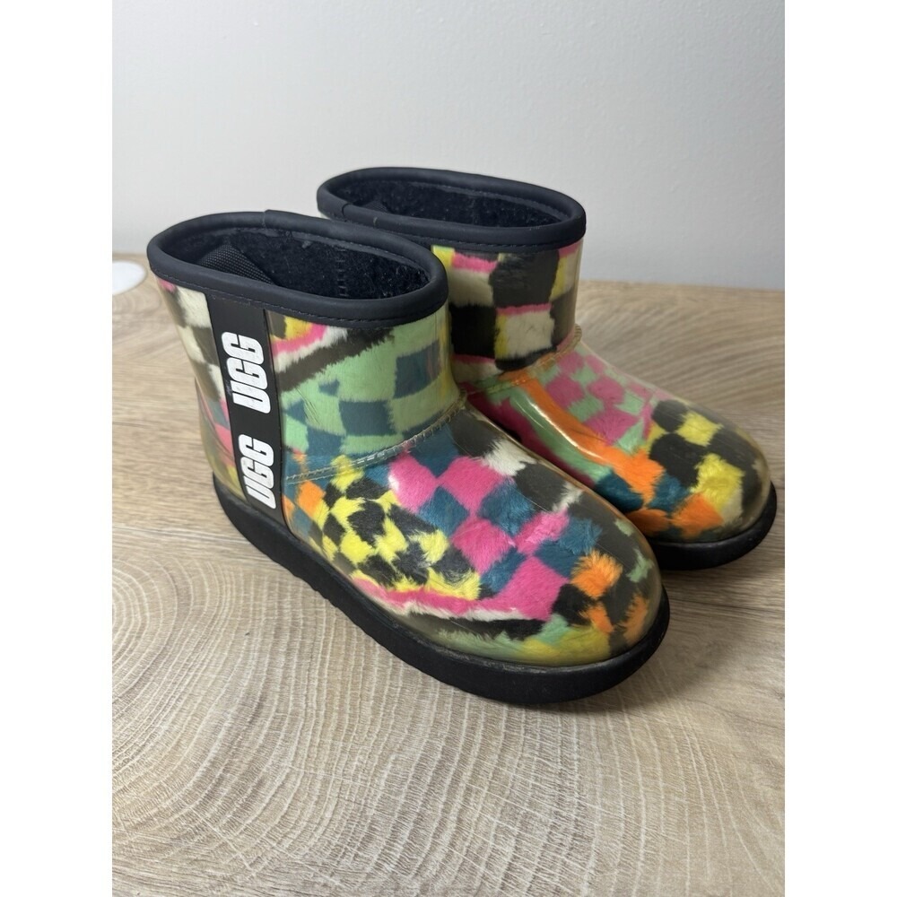 UGG Girls Classic Clear Mini Checks Boots Colorful Trendy